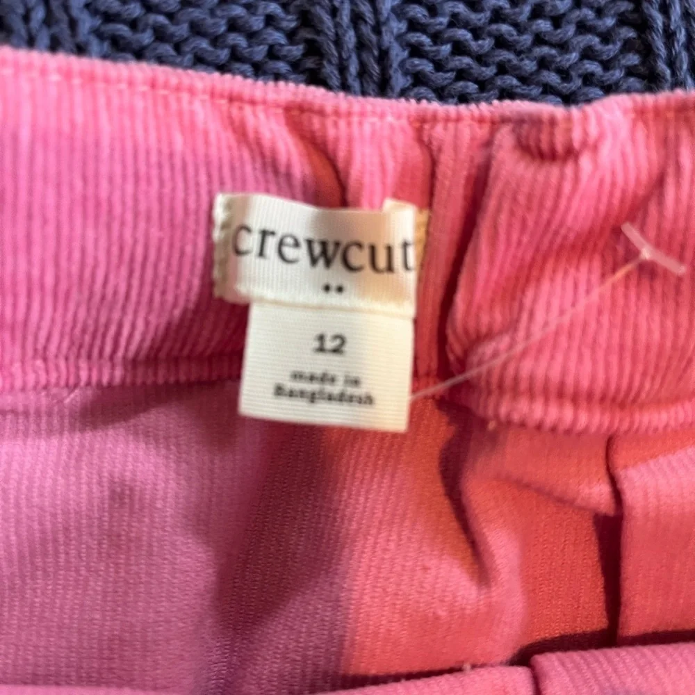 Crewcuts size 12 pink pleated corduroy skirt